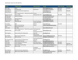 Name Organization Role/Position Email Office Phone Cell Phone