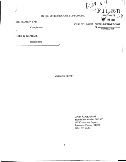 IN THE SUPREME COURT OF FLORIDA THE FLORIDA BAR v