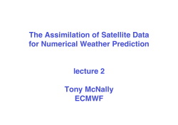 Satellite Data Assimilation for NWP (II)
