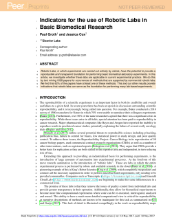 Indicators for the use of robotic labs in basic biomedical