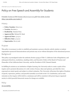 Policy on Free Speech and Assembly for Students