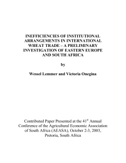 inefficiencies of institutional arrangements in international wheat