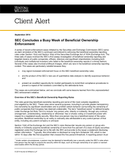 SEC Concludes a Busy Week of Beneficial Ownership Enforcement