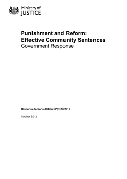 effective community sentences Government response CM 8469