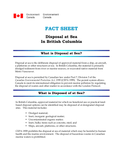 Disposal at Sea - Port Metro Vancouver