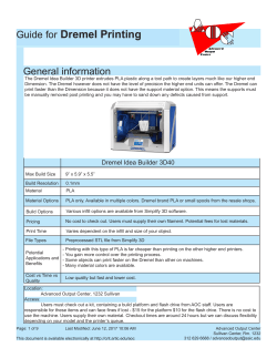 Guide for Dremel Printing