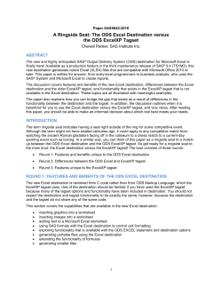 A Ringside Seat: The ODS Excel Destination versus