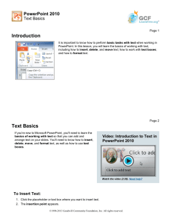 Text Basics