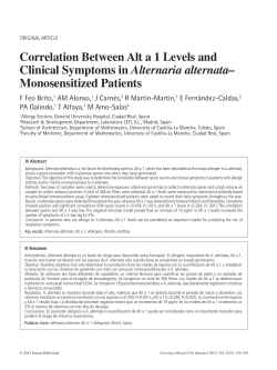 Correlation Between Alt a 1 Levels and Clinical Symptoms in