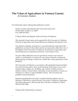 The Value of Agriculture in Ventura County: