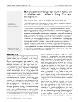 Human papillomavirus type spectrum in normal skin of individuals