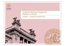 Academic writing: Lecture 1