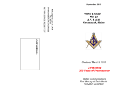 Sept - Masons In Maine