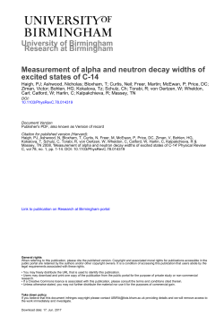 University of Birmingham Measurement of alpha and neutron decay