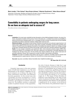 Comorbidity in patients undergoing surgery for lung cancer. Do we