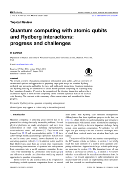 Quantum computing with atomic qubits and Rydberg interactions