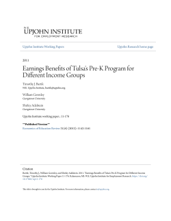 Earnings Benefits of Tulsa`s Pre-K Program for Different Income