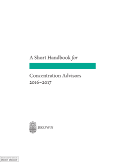 Concentration Advisor Handbook