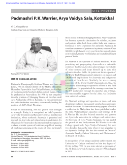 Padmashri PK Warrier, Arya Vaidya Sala, Kottakkal