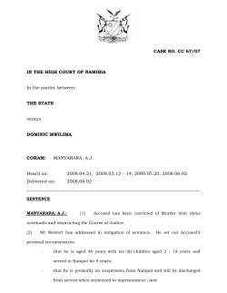 the state versus dominic mwilima.sentence