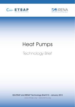 IRENA-IEA-ETSAP Technology Brief 3: Heat Pumps