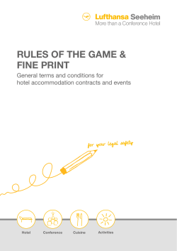 Terms and conditions - Tagungshotel Lufthansa Seeheim