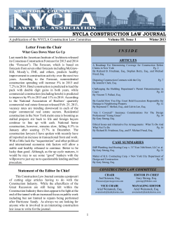 nycla construction law journal - New York County Lawyers Association