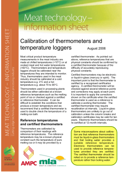 Calibration of thermometers and temperature loggers