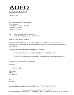 Mr. Scott Farrar and Mr. Jay Isenhour Plant Managers Acme Brick