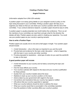 Creating a Position Paper