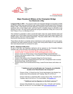 Major Roadwork Blitzes at the Champlain Bridge Two