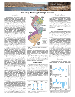 Drought Indicators - State of New Jersey