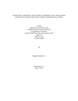 MASSACRE AS METHOD: THE NATIONAL MEMORIAL DAY FOR