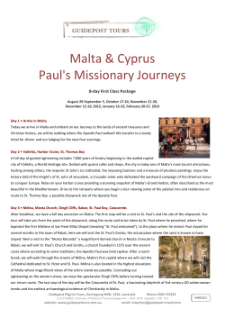MALTA AND CYPRUS - PAUL`S MISSIONARY
