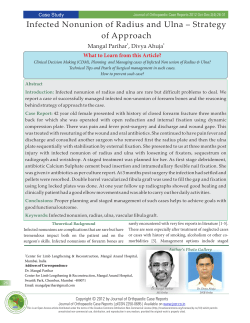 Infected Nonunion of Radius and Ulna &ndash; Strategy of