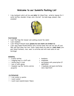 2017 Summits Packing List