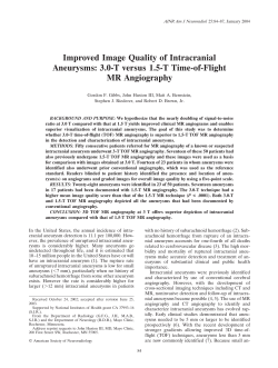 Improved Image Quality of Intracranial Aneurysms: 3.0