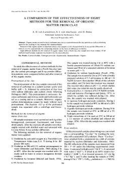 a comparison of the effectiveness of eight methods for the removal of