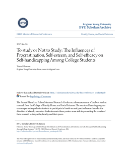 The Influences of Procrastination, Self-esteem, and Self