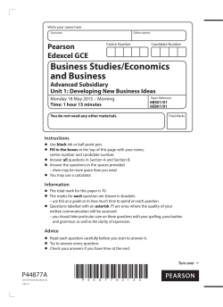 Business Studies/Economics and Business
