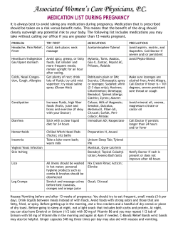 Medication List During Pregnancy