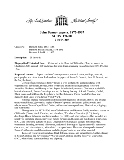 John Bennett papers, 1875-1967 SCHS 1176.00 21/105-208