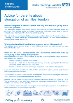 Achilles` tendon - Derby Teaching Hospitals NHS Foundation Trust