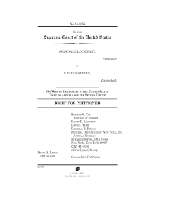 Brief of petitioner Avondale Lockhart filed.