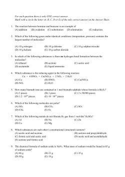 Chemistry Sample Test for Engineering