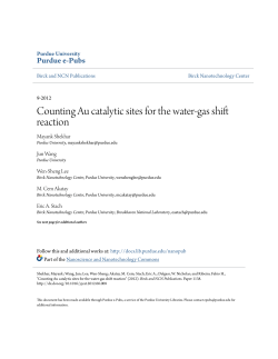 Counting Au catalytic sites for the water-gas shift - Purdue e-Pubs