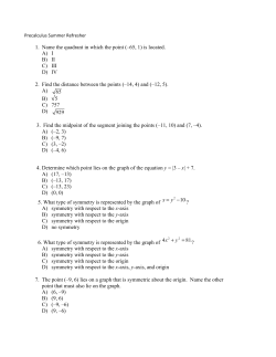1. Name the quadrant in which the point (&ndash;65, 1) is located. A) I B) II