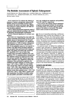 The Bedside Assessment of Splenic Enlargement