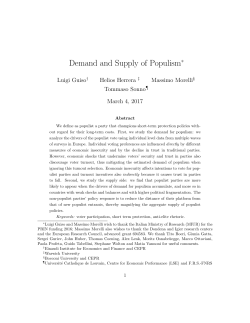 Demand and Supply of Populism