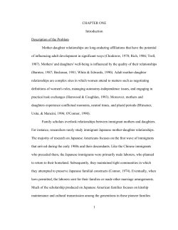 1 CHAPTER ONE Introduction Description of the Problem Mother
